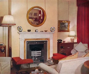 Sala de estar en un piso en St. Jamess Street, S.W.1, c1939