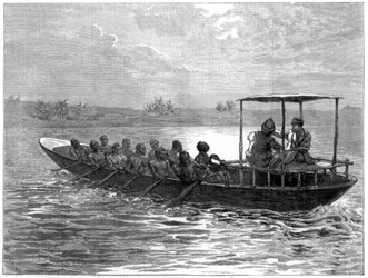 Livingstone y Stanley yendo de Ujiji al río Rusizi