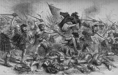 Carga de Lochiel en Killycrankie, 27 de julio de 1689, c1880