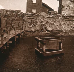 Casa del guardián de la esclusa, Nieuwpoort, Flandes, Bélgica, c1914-c1918