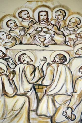 Catedral del Sagrado Corazón de Lomé. Jesús en la Última Cena. Lomé, Togo