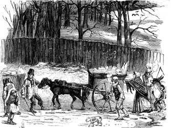 Carros de hielo en Londres, 1850