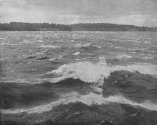 Rápidos de Long Sault, Río San Lorenzo, Canadá, c1900