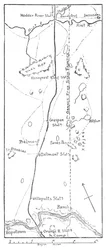 La línea de avance de Lord Methuen hacia el río Modder, 1902