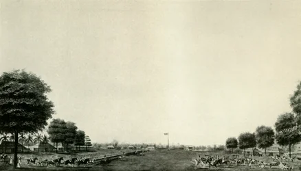 Lord Wellesley revisando la Guardia del Cuerpo en Ballygunje