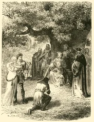 Luis IX, dispensando justicia en el Bosque de Vincennes, siglo XIII, 1890