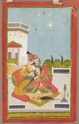 Amantes abrazándose Raga Malkaus, c. 1760