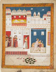 Amantes en una escena de palacio, c. 1700
