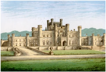 Castillo de Lowther, Westmorland, hogar del Conde de Lonsdale, c1880
