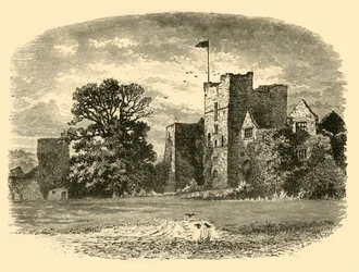 Castillo de Ludlow desde la puerta de entrada, 1898