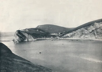 Lulworth - Lulworth Cove y el pueblo, 1895