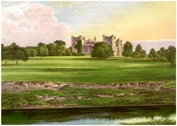 Castillo de Lumley, Condado de Durham, hogar del Conde de Scarbrough, c1880