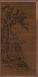 Luohan sentado bajo un árbol, dinastía Ming, 1368-1644