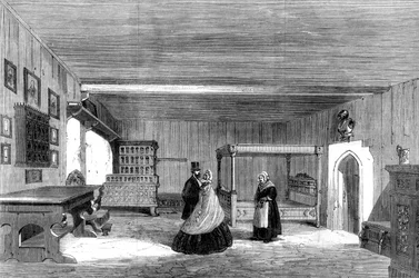 Habitación de Lutero en el Castillo de Wartburg, Eisenach, Alemania, 1862