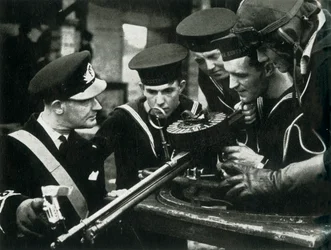 Instrucción de ametralladora, Fleet Air Arm, c1943