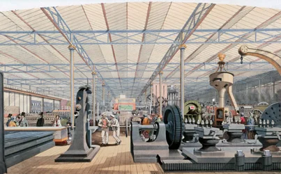 Sala de Maquinaria, Exposición del Palacio de Cristal, Londres, 1851