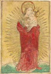 La Virgen y el Niño en una Gloria de Pie sobre una Luna Creciente