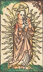 Madonna y Niño en una gloria de pie sobre una luna creciente, 1470-1480