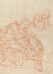 Madonna y el Niño con los santos Juan y José [recto], siglo XVII