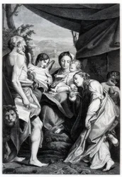 Madonna y Niño con San Jerónimo y María Magdalena El Día, 1525-1528 1870