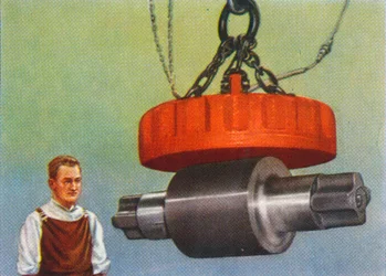 Imán que levanta 46 toneladas, 1938