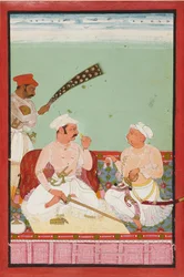 Maharao Ratan Singh con cortesanos, c1670