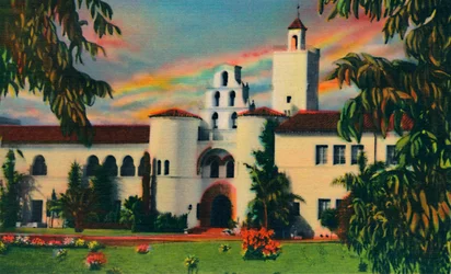 Entrada Principal. Edificio de Administración, State College. San Diego, California, c1941