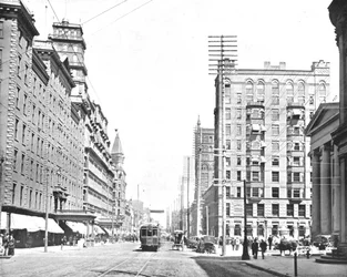 Calle Principal, Rochester, Estado de Nueva York, EE.UU., c1900