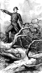 El Mayor Theodore Winthrop en Big Bethel, Virginia, 1861