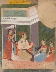 Malkos Raga: Página de una serie dispersa Ragamala Guirnalda de Modos Musicales, ca. 1640-50