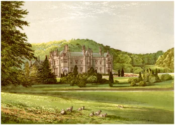 Mamhead, Devon, hogar del Baronet Newman, c1880