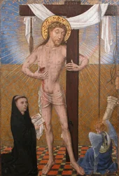 Hombre de dolores con donante arrodillado