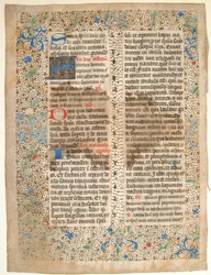 Hoja de manuscrito de un misal, francés, mediados del siglo XV