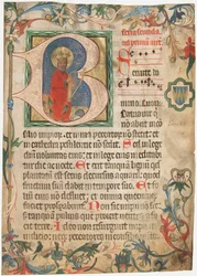 Hoja de manuscrito de un Misal