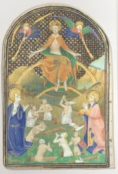 Hoja de manuscrito con el Juicio Final, de un Libro de Horas
