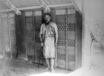 Cabaña comunal maorí, Nueva Zelanda, 1899