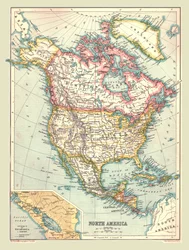 Mapa de América del Norte, 1902