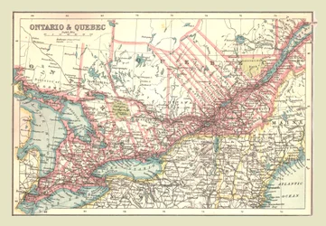 Mapa de Ontario y Quebec, 1902