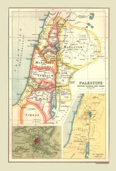 Mapa de Palestina, mostrando la división en tribus, 1902
