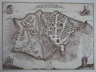 Mapa de Poltava a principios del siglo XVIII