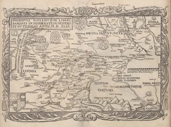 Mapa de Rusia de: Rerum Moscoviticarum commentarii, 1556