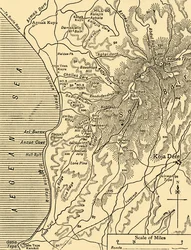 Mapa de Sari Bair, península de Gallipoli, Primera Guerra Mundial, 1915
