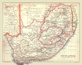 Mapa de Sudáfrica, 1902