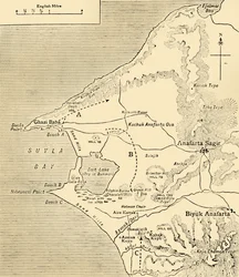 Mapa de la Bahía de Suvla, península de Gallipoli, Primera Guerra Mundial, 1915, c1920