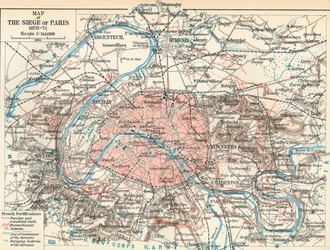 Mapa del Sitio de París, 1870-71, 1907