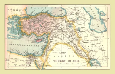 Mapa de Turquía en Asia, 1902