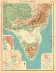 Mapa de Victoria y Tasmania