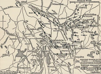 Mapa de la Batalla de Eylau, 1807, 1896