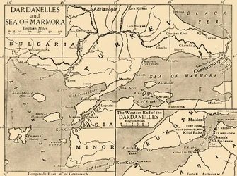 Mapa de los Dardanelos y el Mar de Mármara, c. 1914, 1920
