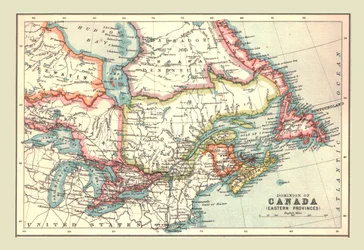 Mapa del Dominio de Canadá, Provincias Orientales, 1902